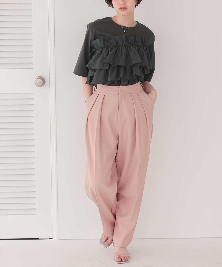 Titibait Asymmetrical Gathered Ruffle Docking Top Size (AFXP4333), Women's, Small, Off-White