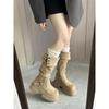 Wasteland Wind But Knee Boots, Children's Thick-soled Suede Piling Boots, Two Wear Knight Boots