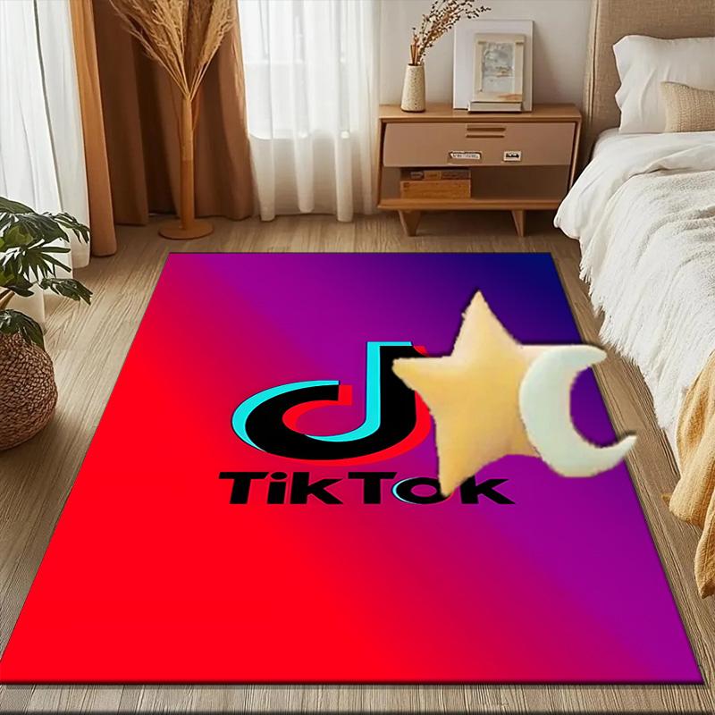Tiktok Logo Design Rug Game Carpet, Floor Mat for Bedroom Living Room Entryway Rug, Home Decor Idea Gift for Christmas Birthday