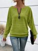 2025 Damen Freizeit Einfarbig Langarm Reißverschluss Pullover Top