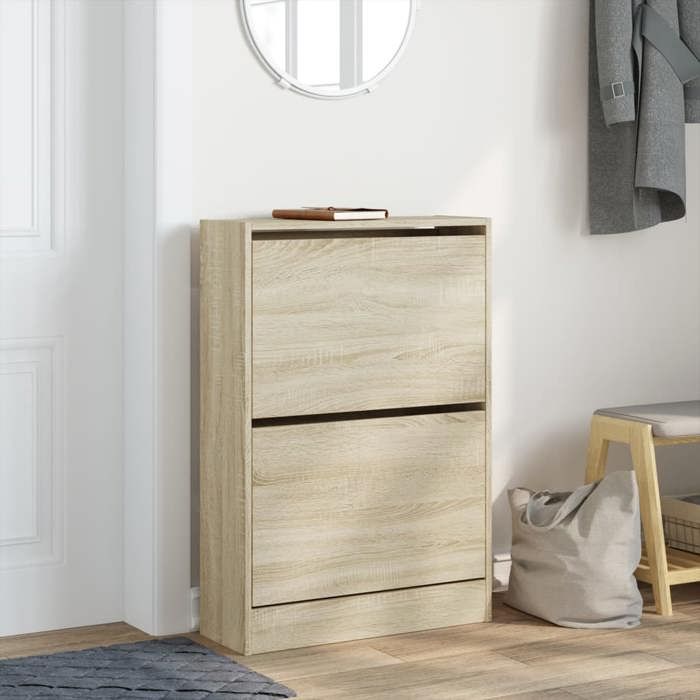 VidaXL Shoe Cabinet, Shoe Rack with 2 Drawers, Shoe Storage Furniture for Entryway Hallway, Oak 839891