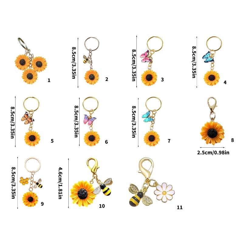 Sonnenblumen-Anhänger Schlüsselanhänger Für Naturliebhaber Mit Realistischem Harz Und Design