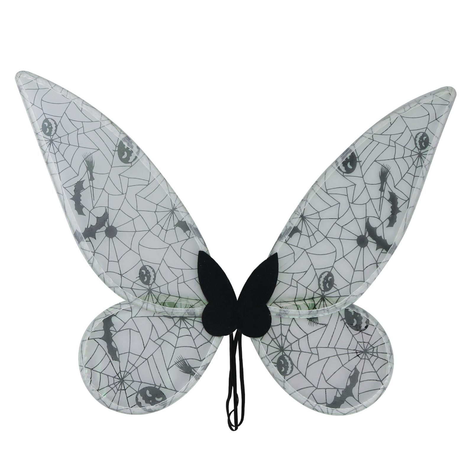 

Breathable Organza Spiderweb Fairies Wing Costume With Adjustable Straps Halloween Party Accessory For Children Women 2