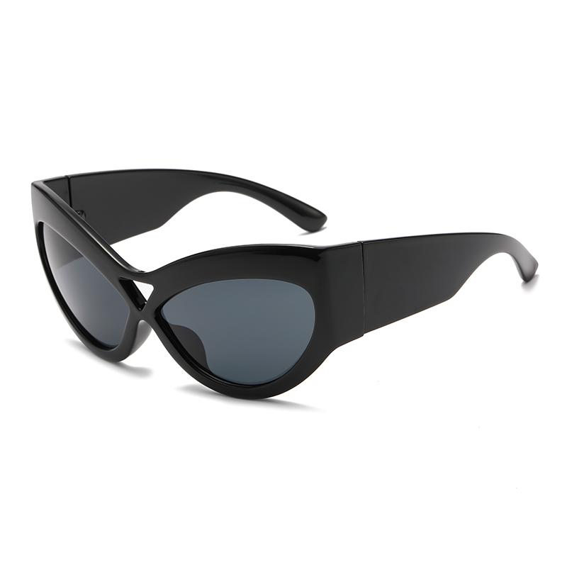 New Large Frame Cat Eye Sunglasses Women Fashion Retro UV400 Protection Oversized Mirror Lens Sun Glasses