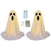 LED svítící figurka ducha Halloween Vnitřní dekorace ducha z bílé látky s dálkovým ovládáním pro domov, kuchyň, krbovou římsu, stůl, stolní desku, party dekorace