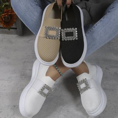 Fashion 2024 Hot Selling Women Shoes Mesh Sneakers Fashion Rhinestone Embellished Loafer Platform Tennis Women's Shoes Zapatillas Mujer