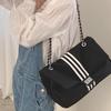2023 Trendy Women's Canvas Chain Tote Bag – Stylish, Large-Capacity Crossbody & Hobo Style