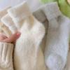 5/3/1Pairs Solid Cozy Hairy Mink Velvet Socks Women Autumn Winter Hosiery Thicken Warm Sleep Bed Floor Home Fluffy Kawaii Sock