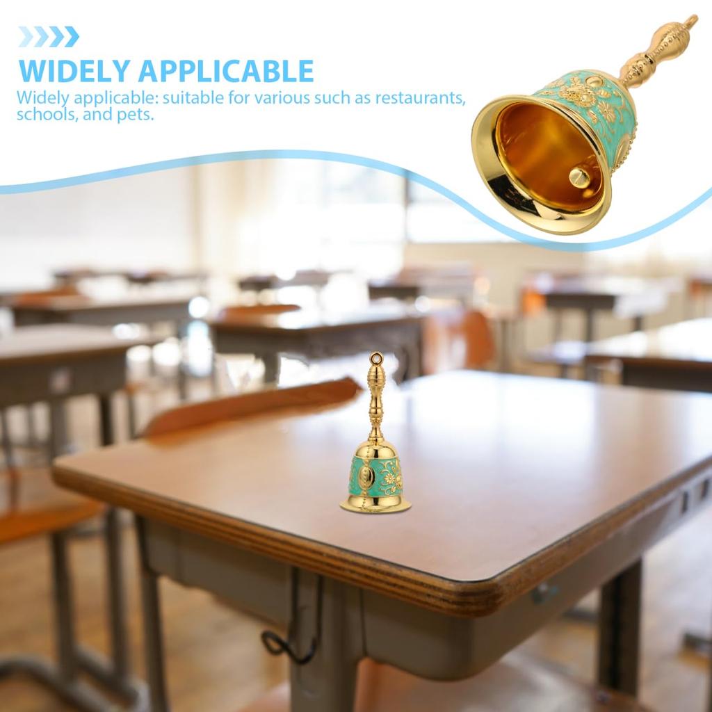 FRCOLOR Retro Hand Bell, Handheld Bell, Bedside Bell, Senior Bell, Horse Bell, Wrist Bell, Butler Bell, Handmade Ornament, Small Bell, Dinner Bell,