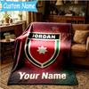 Custom Name Jordanian football Blanket Flannel Blanket for Camping, Hiking, Garden Parties, Picnic Essentials,gift for family and friend