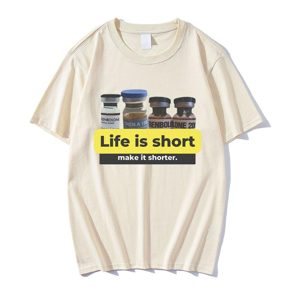 

Life Is Short Fun Graphic Print T-shirt Fashion Casual High Quality Men and Women with The Same Style T-shirt Round Neck 4XL