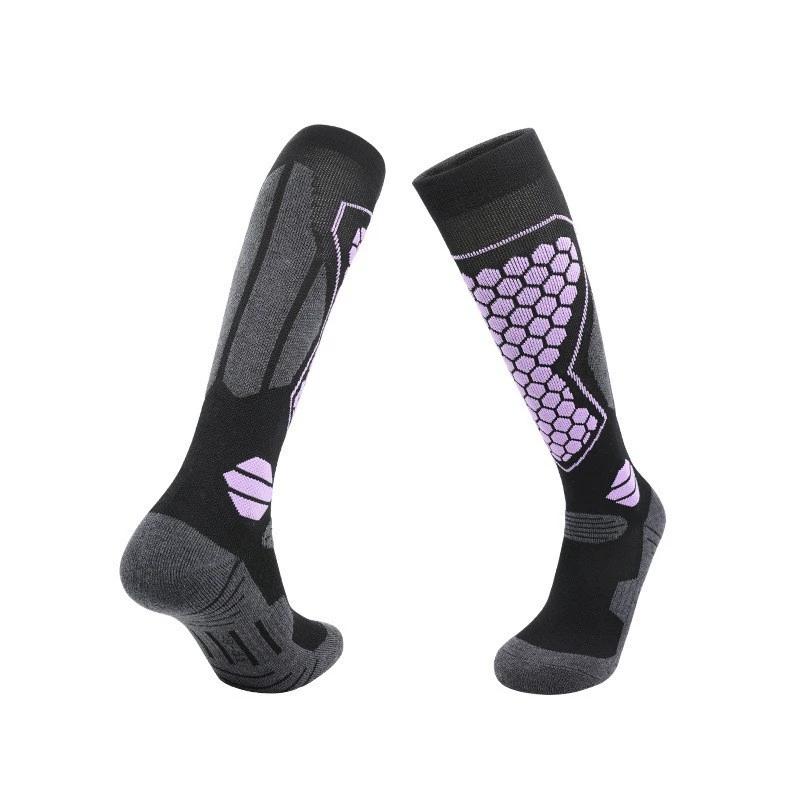 Professional Thermal Ski Socks Long Cushioned Sports Socks with Terry Cloth Foot Non-Slip Hiking Socks for Outdoor