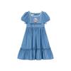 Kids Girls' Square Neck Puff Sleeve Denim Dress