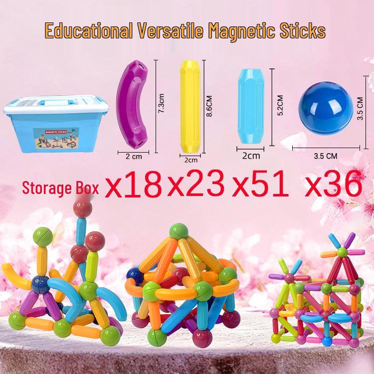 Magnetic Sticks Educational Toys: Large Particle Blocks for Early Childhood Learning and Assembly