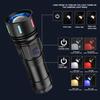 High Power 4 Light Source LED Flashlight Super Bright RechargeableTelescopic Zoom Tactical Torch Outdoor Camping Lantern