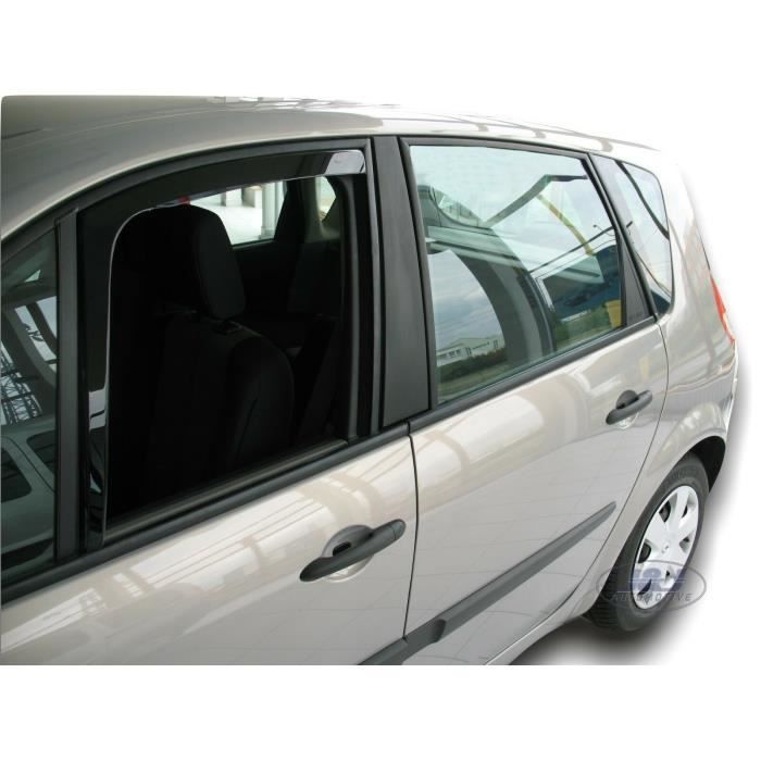 Déflecteurs D'air - J&J AUTOMOTIVE - Heko - Fumé - Renault Scenic 2003-2009 - Installation Facile