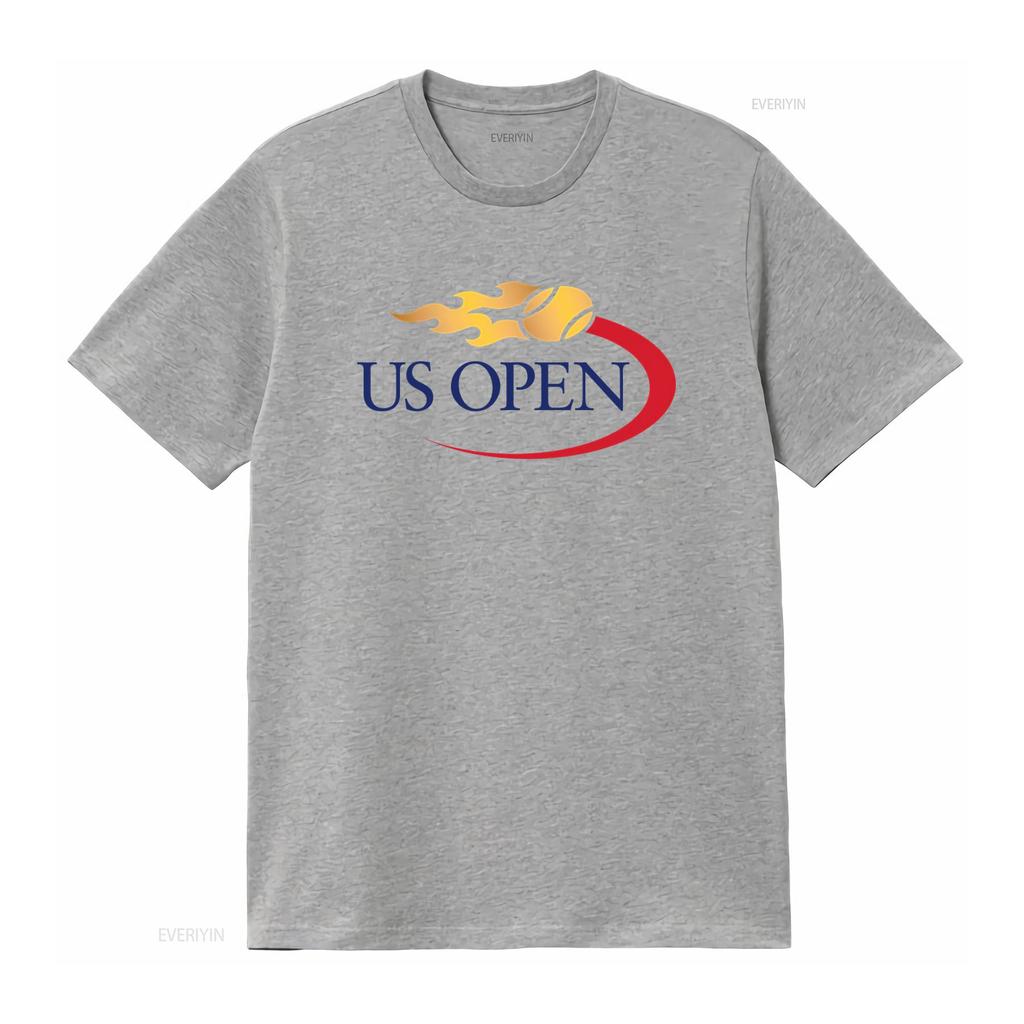 US Open Tennis Grand Slam Logo Mens White T Shirt Flame Design Sizes S to 5XL vintage Washed homme Unisex Stretched Soft