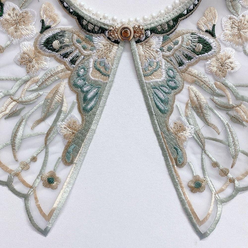 Pearl False Floral Yunjian Butterfly Kids Shirt False Collar Elegant Decoration Hanfu Shawl  Girl