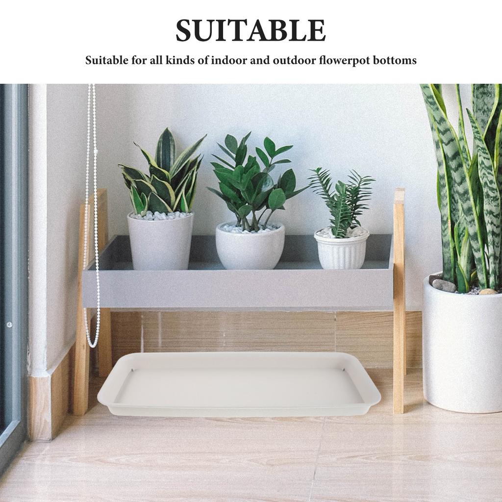 Rectangular Plant Pot Saucer Tray 19x8 Inch Thick Resin Drainage Drip Tray for Indoor Outdoor Flower Pots Bonsai Garden Water