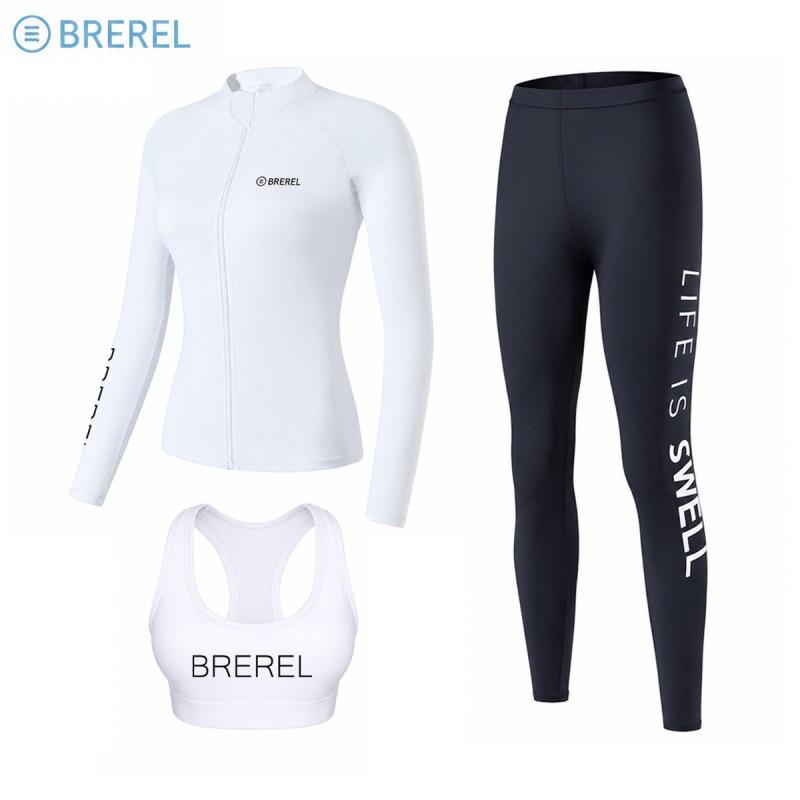 Dames Sneldrogende UV-Bescherming Rash Guard Set Lange Mouwen Top Broek Surfen Duiken Snorkelen