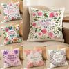 Happy Mother'S Day Cushion Cover Short Plush Double-Sided Print Square Throw Pillow Covers Sofa Home Cushion Decor
