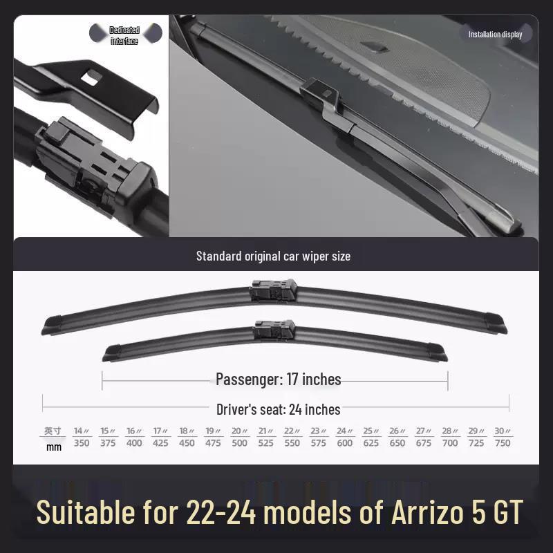 Original Chery Arrizo 5 GT 2022 Wiper Blade - 22  & 23  Rubber Strips, Car Accessories