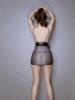 Sexy Women Sheer See Through Oil Glossy Pencil Micro Mini Dress Deep V Neck Cosplay Maid Tight Cute Dress Sweet Wear