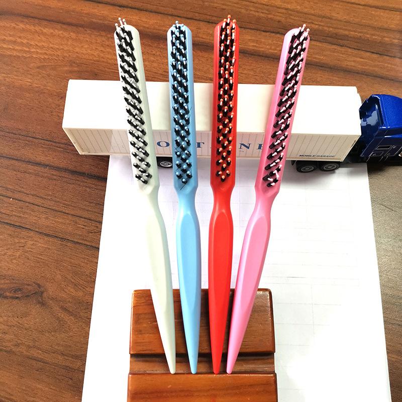 Salon Teasing Back Hair Diy Brushes Boar Bristle Wood Slim Line Comb Hairbrush Extension Hairdressing Professional Styling Tools