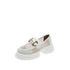 Breathable single shoes women's 2025 summer new British style small leather shoes with one pedal mesh thin thick-soled Doudou loafers