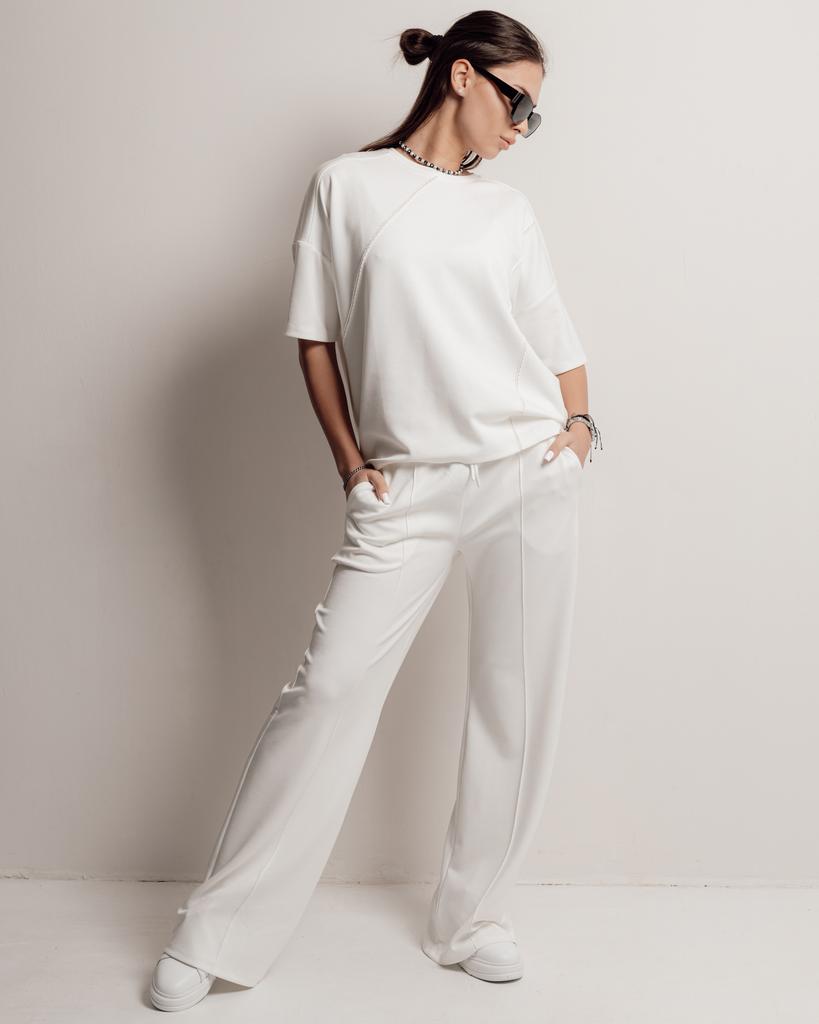 Women's Suit Butella 16410 M White (T-shirt, Pants)