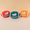 Creative Vibrant Color Squeaky Dog Pete Ball Cartoon Latex Smile Pattern Rugby Dog Toy Bite Resistant Soft Bouncy Grinding Ball Toy