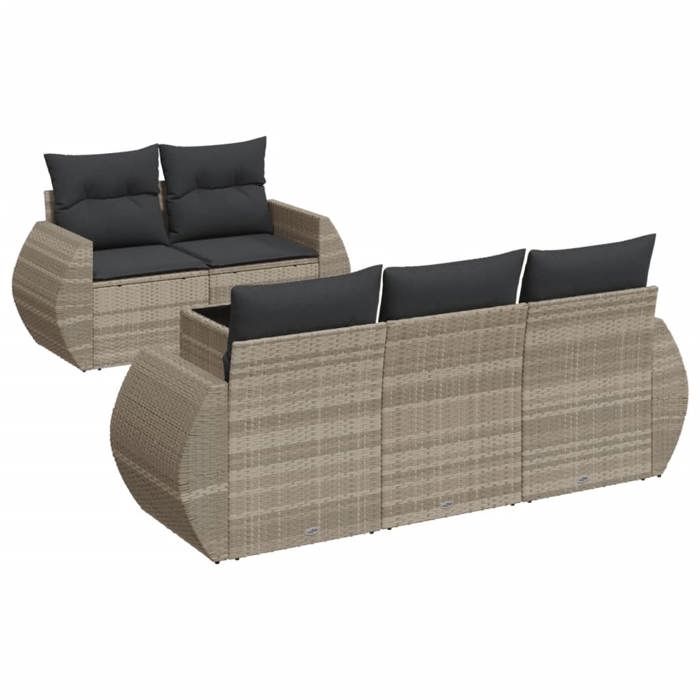 VidaXL Garden Lounge Set with Cushions 6 Pcs, Patio Sofas, Patio Furniture Set, Outdoor Furniture, Grey 3221101