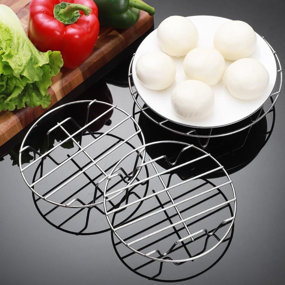 Durable 19cm Air Fryer Baking Rack Stainless Steel Round Steamer Rack Oven Grill Racks for Cosori Gourmia Foodi