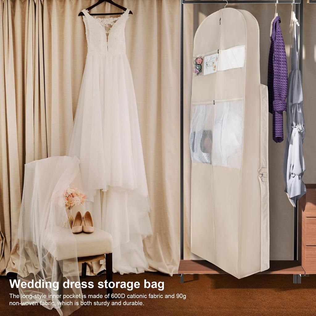 Hochzeitskleid-Aufbewahrungstasche mit transparentem Fenster Kleiderhülle Anzugschutz Schrankorganizer für Hochzeitskleider Hemden Jacken