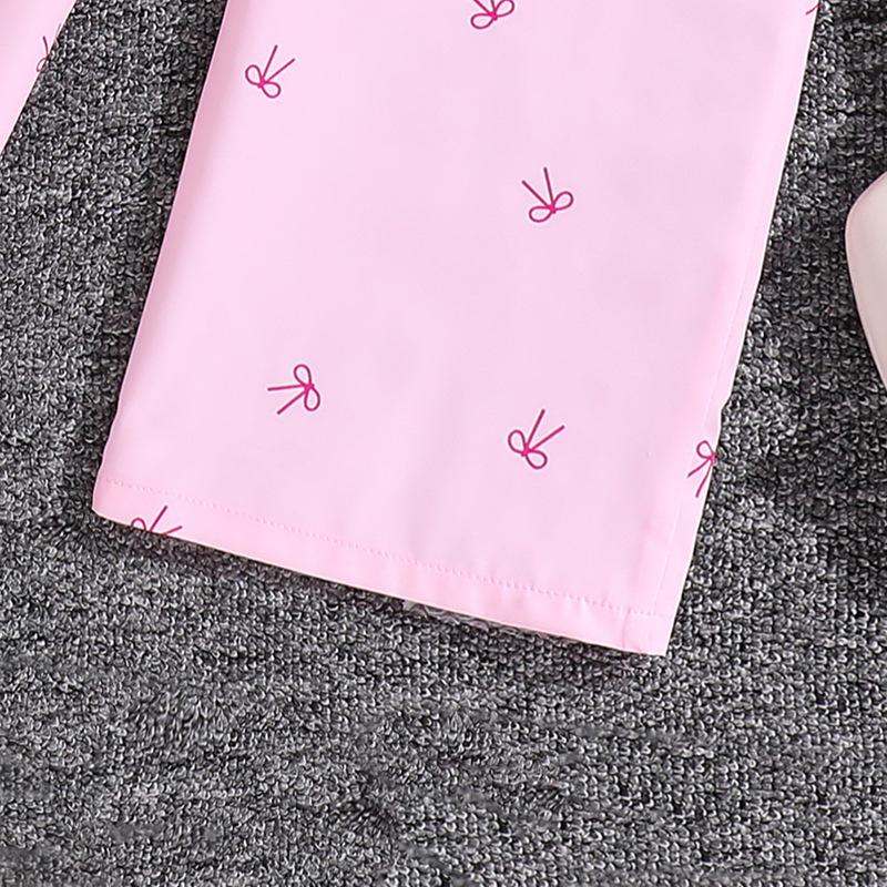 Girls Suit Burst Children's Clothing Spring, Summer Autumn Sunscreen Suit New Children's Long-sleeved Shirt + Wide-legged Trousers 2pcs