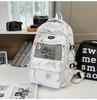 Schoolbag Star Printed Transparent Backpack Junior High School Student Teen Campus Large Capacity High Value School Bag Unisex