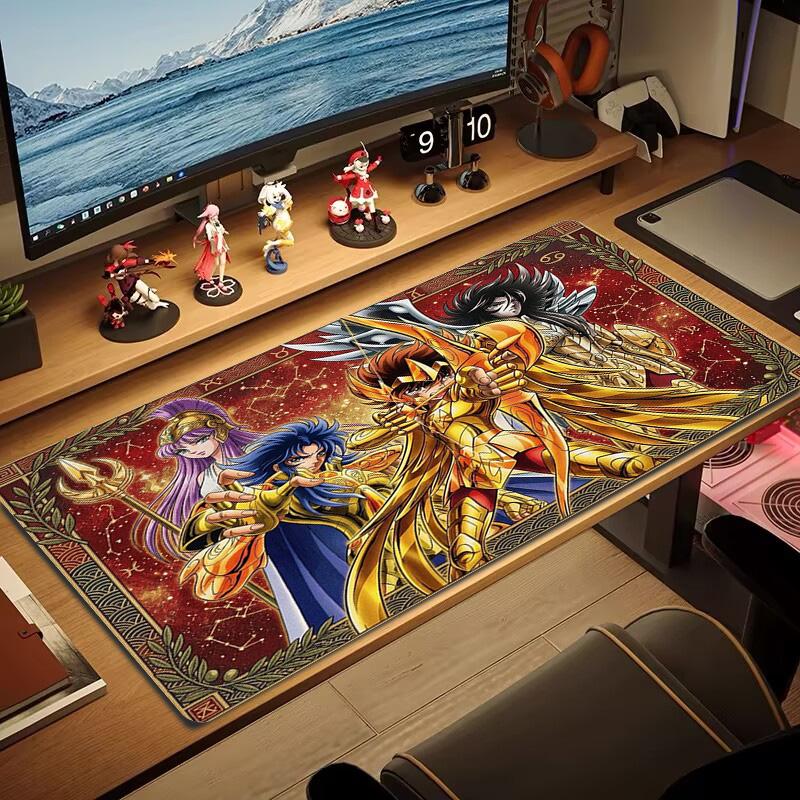 Saint Seiya Color Mouse Pad Large Gaming Table Cushion Non-slip Laptop Tablet Big Mousepad XXL Mat Mini PC Playmat With Lock Edge