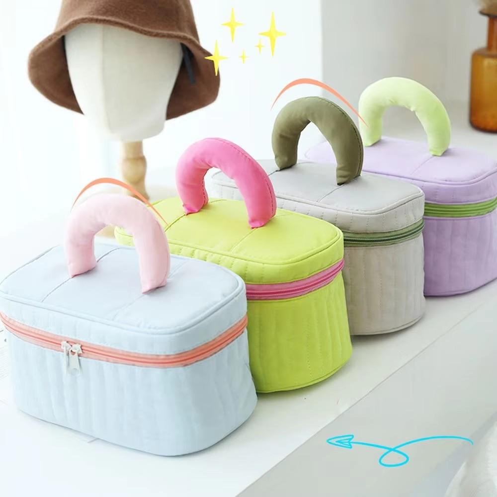 Multifunctional Cosmetic Bag Simple Contrast Color Square Makeup Storage Bag Travel Beauty Organizer Toiletry Bag