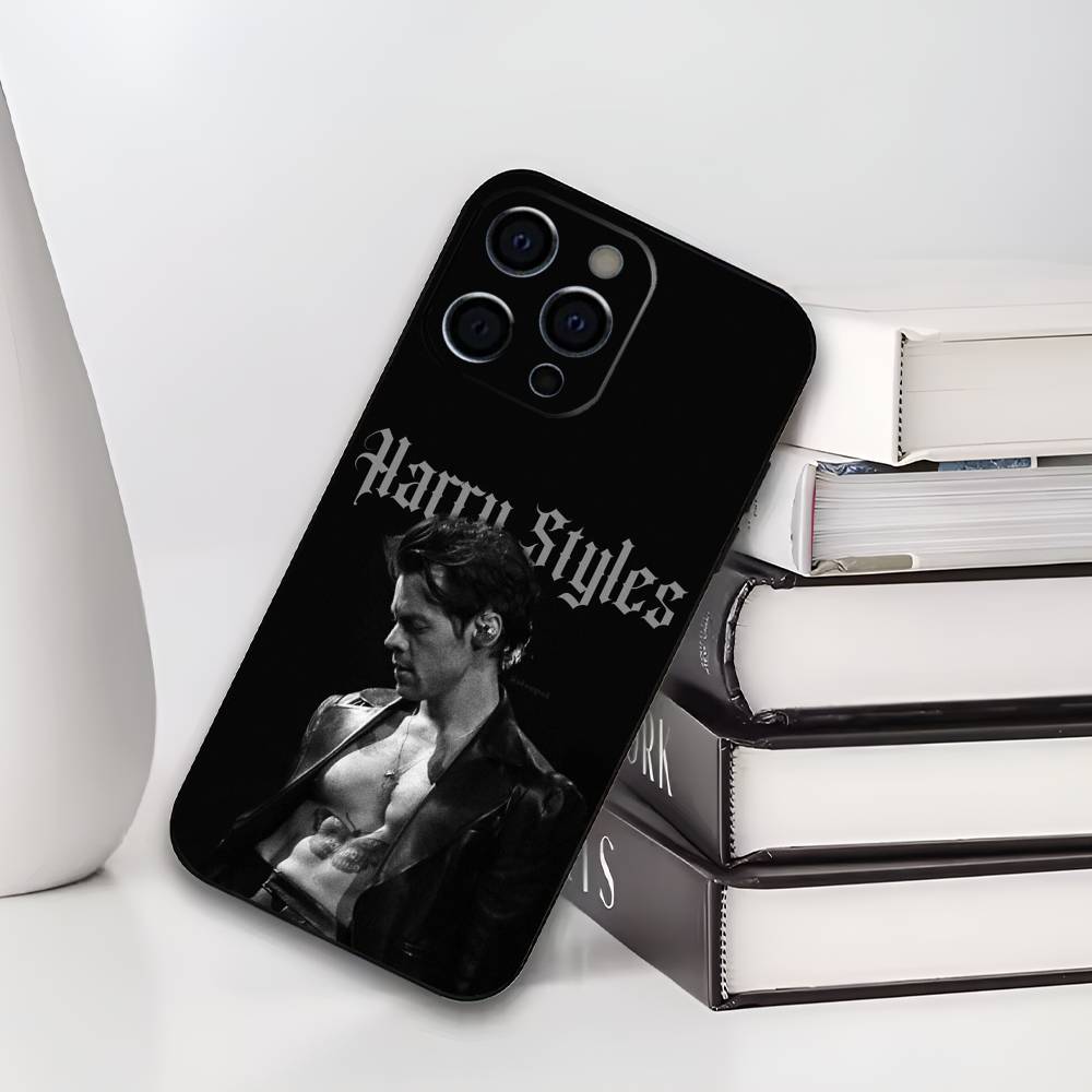H-Harry S-Styles Handyhülle Für iPhone 17,16,15,14,13,12,11 Plus,Pro Max,XS,Weiche Silikon Schwarz Hülle