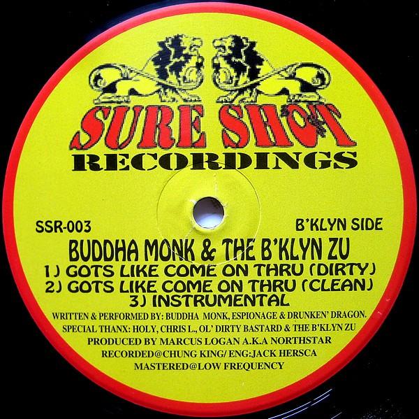 12inch Record BUDDHA MONK - Gots Like Come On Thru / Nightmare  SSR003 Sure Shot Recor 1997 US Rap & Hip-Hop/R&B Used