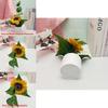 Sunflower Garden Simulation With Plastic And Silk Materials For Living Room And Balcony