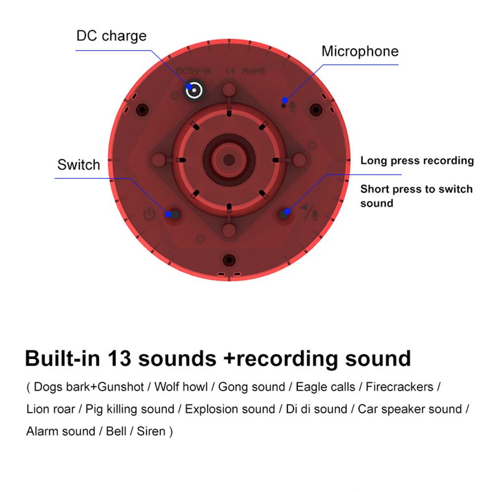 Birds Owl Repeller Solar 360-degree Induction Alarm 1200mAh Wild Animal Deterrent Device Recordable IP55 for Farms Orchards