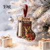 Christmas Money Holder for Cash Stocking Shaped Gift Ornament, Acrylic Hanging Holiday Card Ornament Decor, Xmas Tree Tree, Party Supplies Clip
