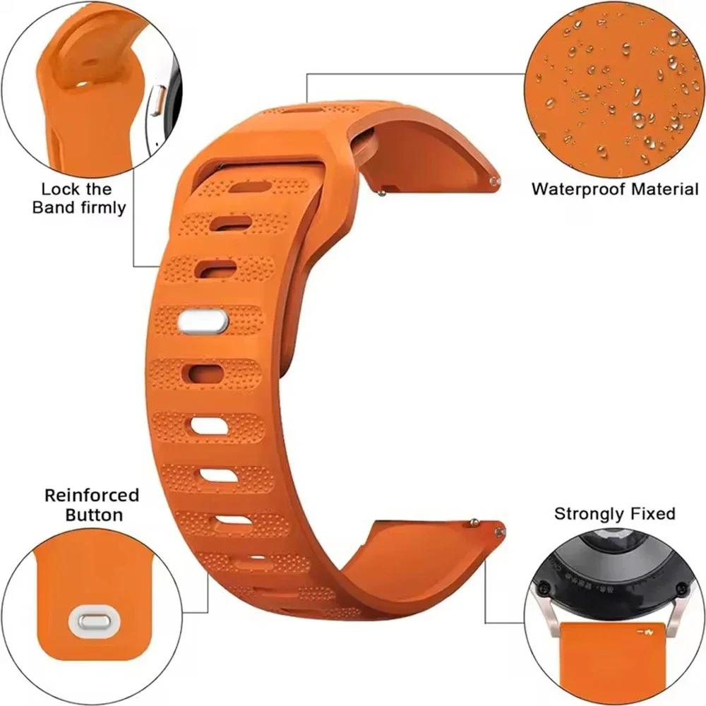 20mm 22mm WatchStrap For Samsung Galaxy Watch 7/classic 8/6/5/4 Pro/3/active 2/46 Silicone Bracelet Huawei Watch GT5 4 3 Pro Strap
