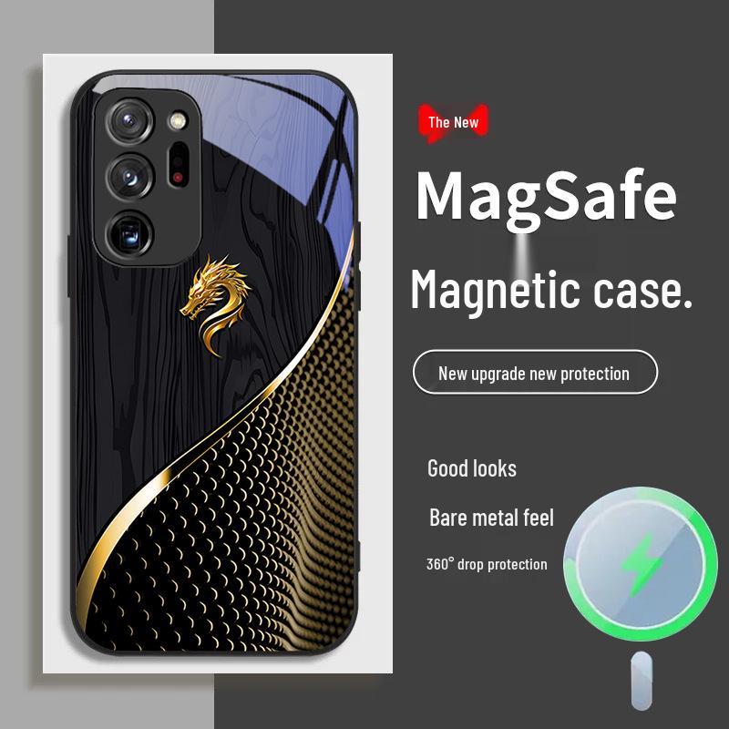 Samsung S11 S21 S23 S20 FE Case - National Trend Dragon Wood Grain, Magnetic Absorption, Fast Selling