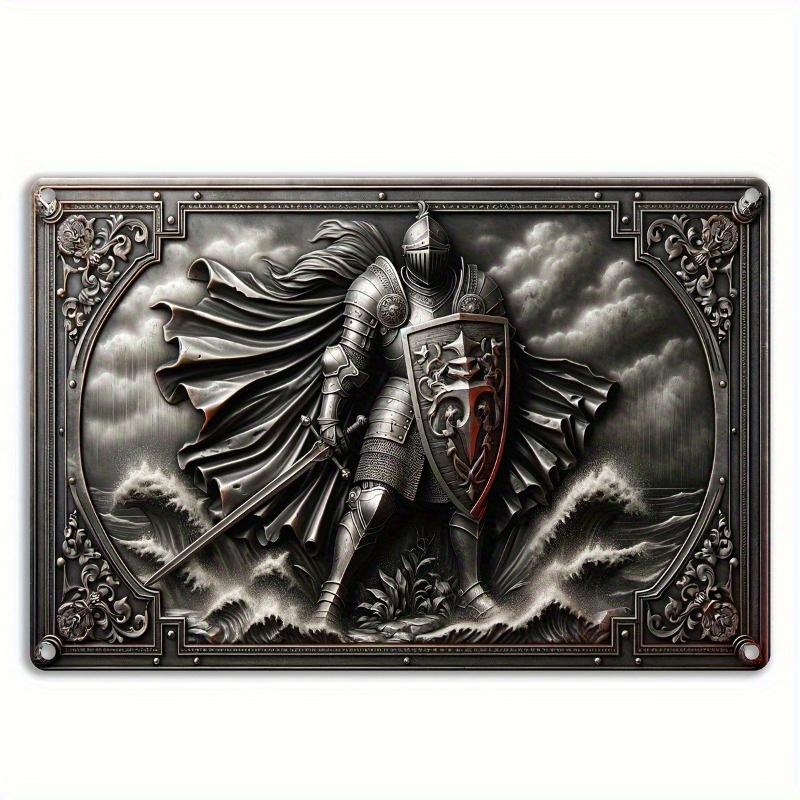 

2d Плоский 30*20см, Вінтажний Дерев яний Знак, Середньовічний Лицар Настінне Мистецтво, Підходить для Внутрішнього та Зовнішнього Використання, Дім, Бар, Клуб, Декор. 30*20cm