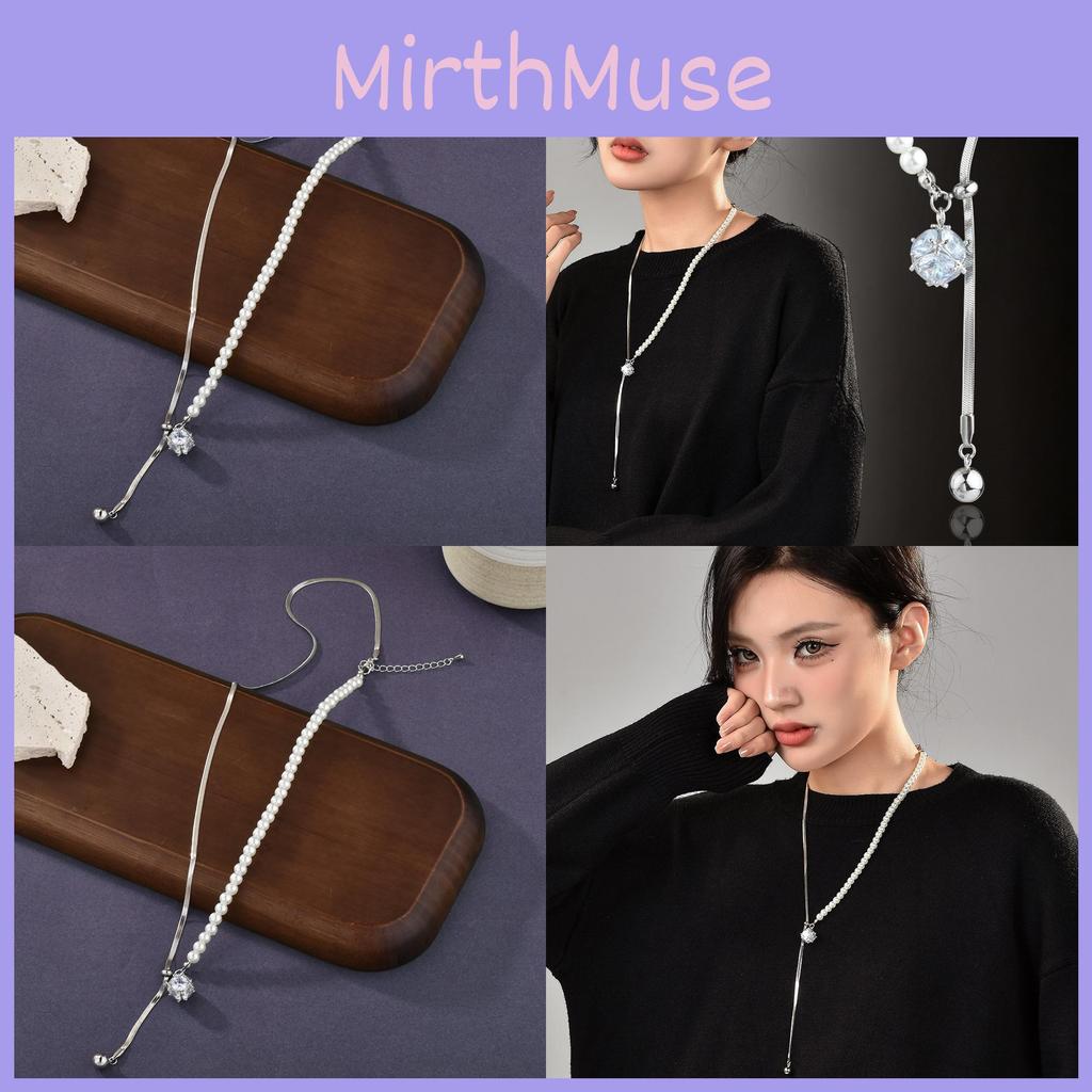 Elegant Long Adjustable Sweater Chain For Women With Unique Geometric Design In Titanium Steel