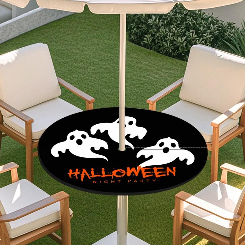 Outdoor Round Table Cover With Umbrella Hole Waterproof Elastic Edge Patio Garden Deck