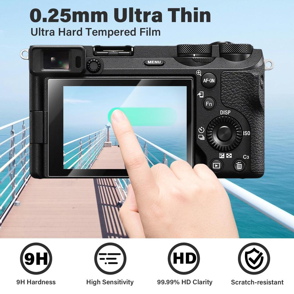 VOVMOEYA Screen Protectors for Nikon Tempered Glass Screen Protectors 3 PET Shoulder Screen for Nikon Z6 High with Strap 6-Pack Z6III, [3 +