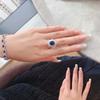High-End Women's Open Sapphire Ring with Full Diamond Inlay, Sparkling Gemstone, Versatile Douyin Style